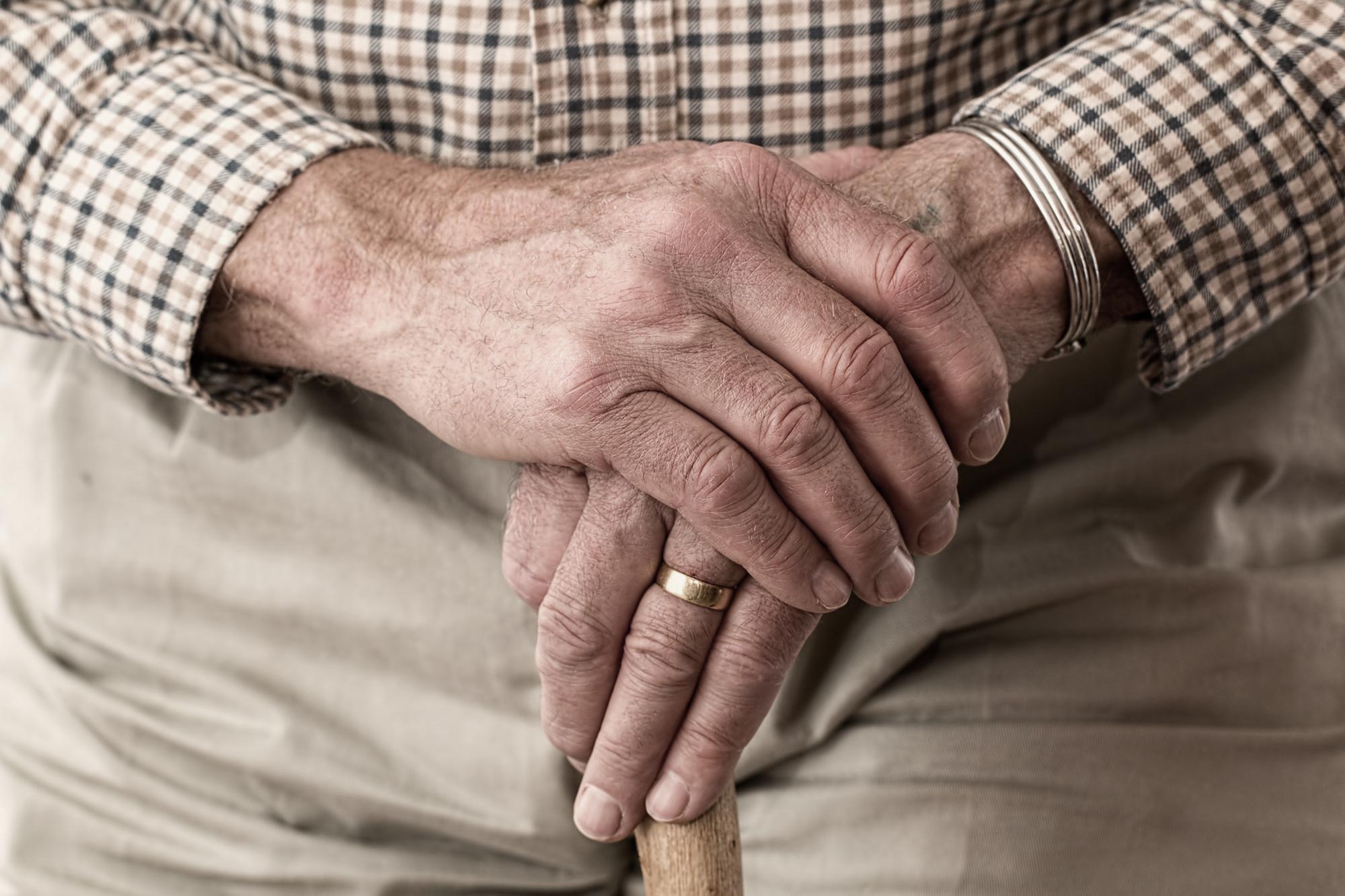 Man with walking stick